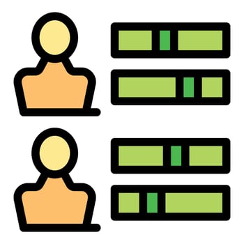 Evaluating employee performance with progress bars and avatars vector