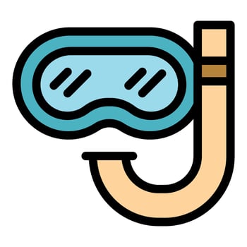 Diving mask and snorkel for underwater exploration vector