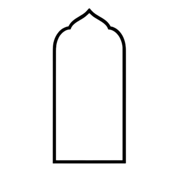 Elegant Black Islamic Window Shape Frame png