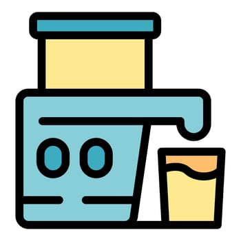 Modern electric juicer extracting juice into glass, preparing refreshing beverage vector