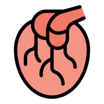 Human heart pumping blood through arteries and veins vector
