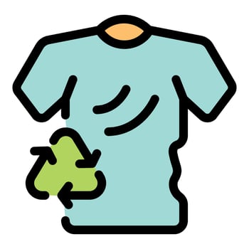 Recycling clothes, promoting sustainable fashion with recycled t shirt vector