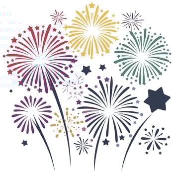 Fireworks Illuminate the Sky. vector