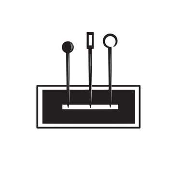 thread needle in needle holder flat style vector