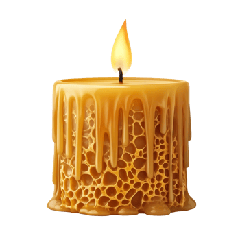 Beautiful honey candle with a warm glow png