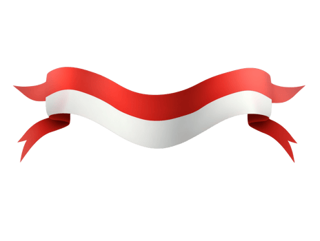 Elegant red and white decorative ribbon design png
