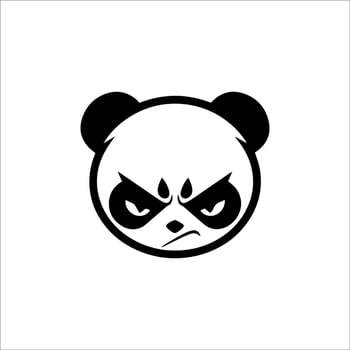 A panda bear head with an angry expression vector