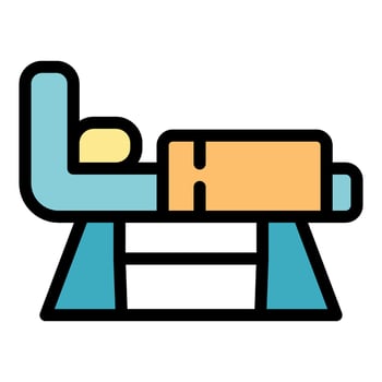 Patient lying in hospital bed resting and recovering after surgery vector