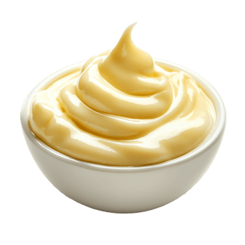 Creamy condiment served in a small bowl for dishes png