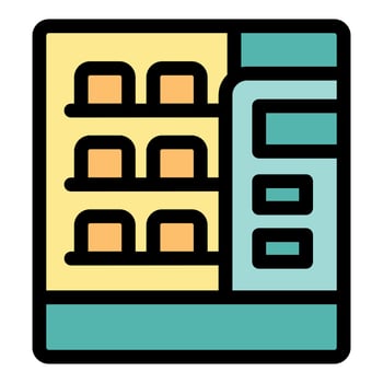 Vending machine displaying snacks and drinks with control panel vector