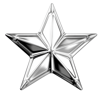 Decorative silver star adds shine to any space png