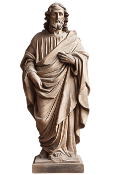 Detailed religious statue of a historical figure png