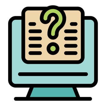 Online survey showing question mark on computer screen vector