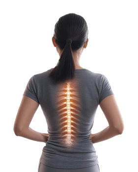 Spinal health awareness with a human back diagram png