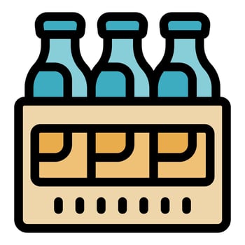 Cardboard box holding glass bottles with abstract design and perforated bottom vector