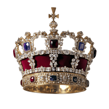 Crown adorned with gemstones and intricate design png