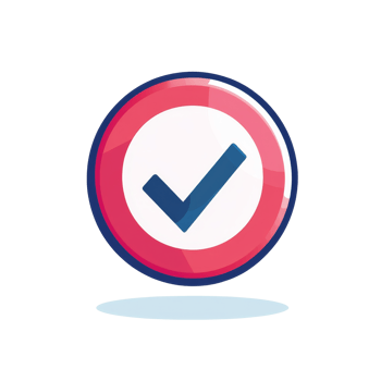 Check mark symbol in a vibrant circular design png