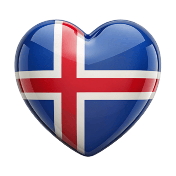 Icelandic Flag Heart Shape Perfect for Patriotic Displays and Showcasing Icelandic Pride png