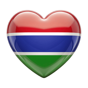 Gambia Flag Heart Shape Perfect for Independence Day, National Day Celebrations, and Patriotic Displays png