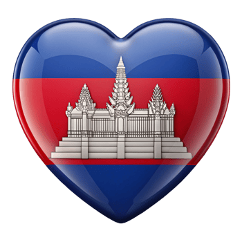 Cambodia Heart Flag Perfect for National Day Celebrations and Patriotic Projects png