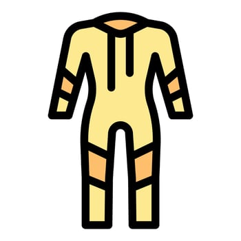 Protective clothing or diving suit with hood and reinforced knees and elbows vector