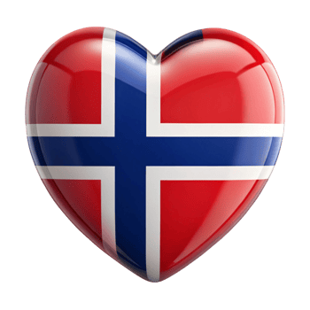 Norway Flag Heart Shape Perfect for Patriotic Displays and Celebrations png