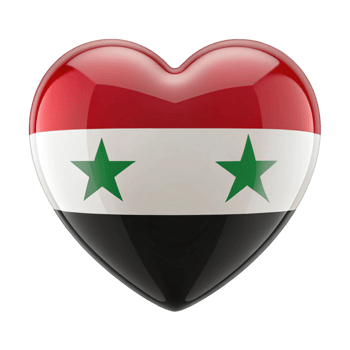 Patriotic Heart Shaped Syrian Flag Perfect for Independence Day Celebrations and Showcasing National Pride png