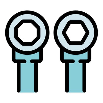 Bike ratchet wrench set for repairing and maintaining bicycles vector