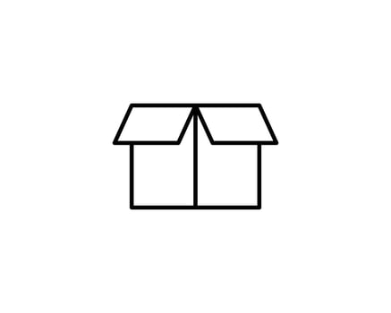Delivery packaging icon. Cargo cardboard box icons. Carton package sign from line geometric shapes. vector