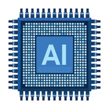 Artificial intelligence chip. AI processor concept. Futuristic microchip processor. AI chip symbol. Technology innovation concept. illustration vector