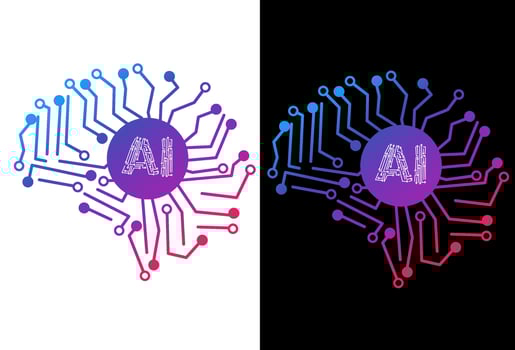 Ai human brain art vector