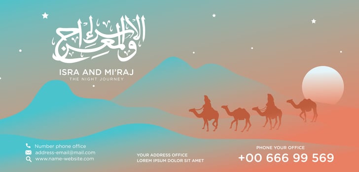 Design banner of A Night of Divine Blessings Isra' Mi'raj vector