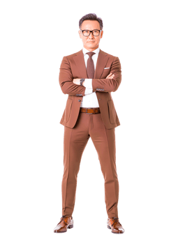 Confident Businessman in Stylish Suit png