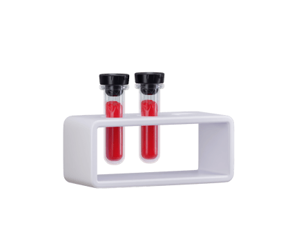 Chemical test tube with blood icon 3d render illustration png