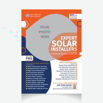 Solar Energy Flyer design template vector