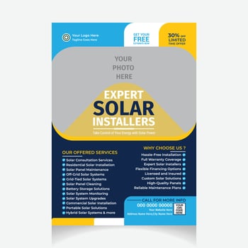 Professional Solar Energy Flyer Templates vector