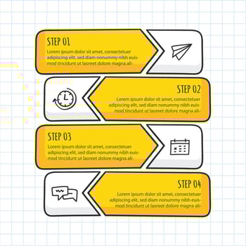 Steps to create an effective marketing strategy highlighted in a colorful infographic layout vector