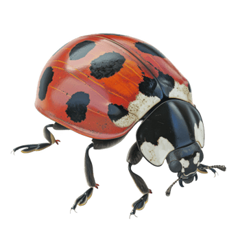 Frosted glass white acrylic sculpture of a ladybug on a plain background png