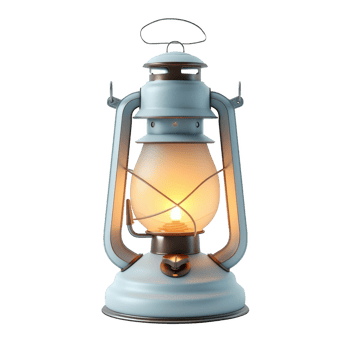 A vintage lantern illuminating a cozy campsite during a peaceful evening outdoors png