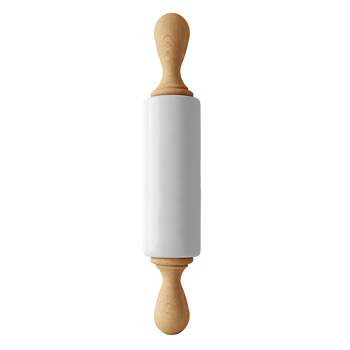 Frosted glass rolling pin with wooden handles for baking and cooking tasks png