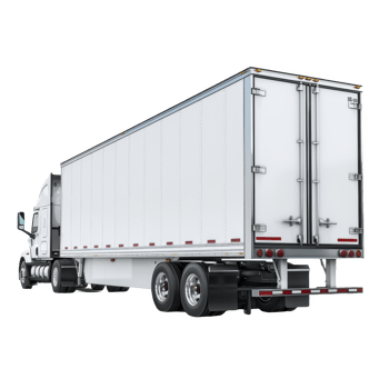Trailer designed for efficiently hauling standing frosted goods on highways png