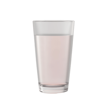 Frosted white glass standing on a table filled with clear water for refreshing hydration png