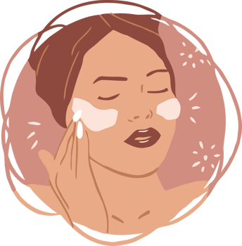 Woman Applying Skincare Cream Hand-Drawn Art png