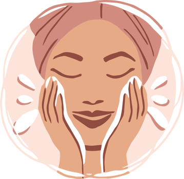 Skincare Routine Girl Cleansing Face Illustration png