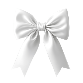 Elegant White Satin Bow png