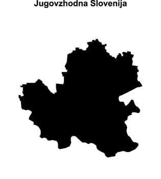 Jugovzhodna Slovenija region blank outline map vector