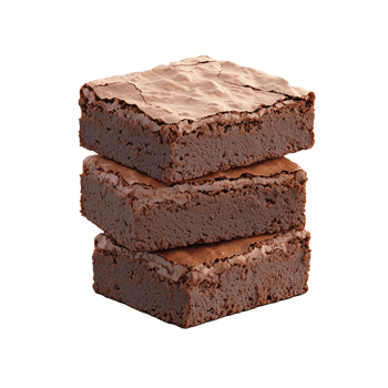 Deliciously rich chocolate brownie stack on transparent background png