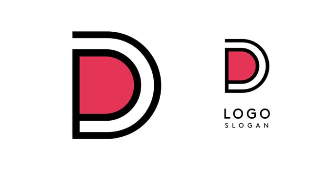 Geometric minimal letter D. Sleek tech logo for innovative branding, real estate, archetecture studio, digital finance, kid toys logo, creative brand. illustration vector