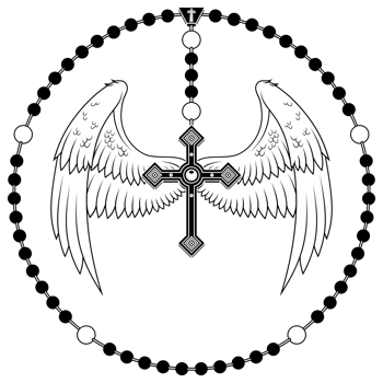 The cross and wings of the angel of death png