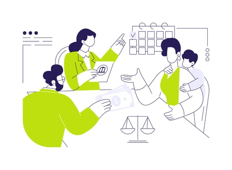 Child support payments abstract concept illustration. vector